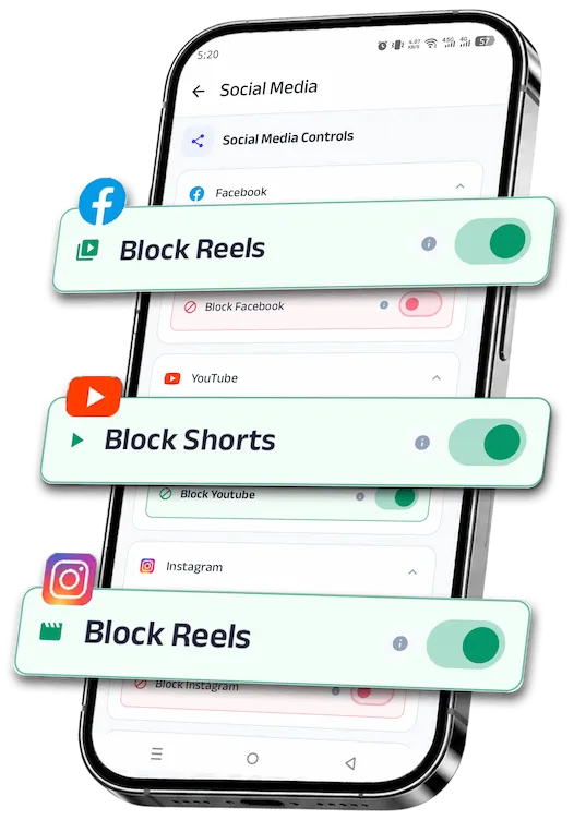 Kahf Guard blocking Instagram Reels and YouTube Shorts